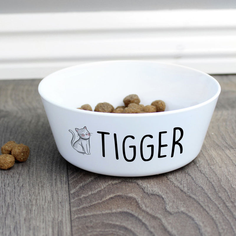 Personalised scribble cat bowl 12cm, imported from the UK