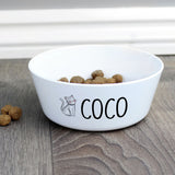Personalised scribble cat bowl 12cm, imported from the UK