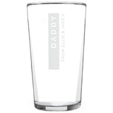 Personalised pint glass with custom message, 568ml - British product