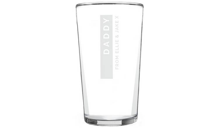 Personalised pint glass with custom message, 568ml - British product