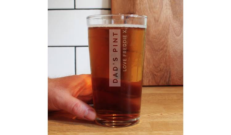 Personalised pint glass with custom message, 568ml - British product