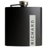 Personalised black hip flask 170ml - British product