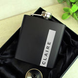 Personalised black hip flask 170ml - British product