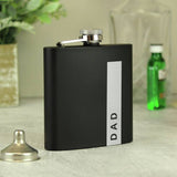 Personalised black hip flask 170ml - British product