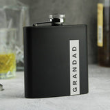 Personalised black hip flask 170ml - British product