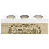 Personalised Memento wooden tea light box with custom message, imported from the UK