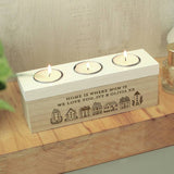 Personalised Memento wooden tea light box with custom message, imported from the UK