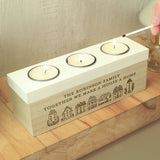 Personalised Memento wooden tea light box with custom message, imported from the UK