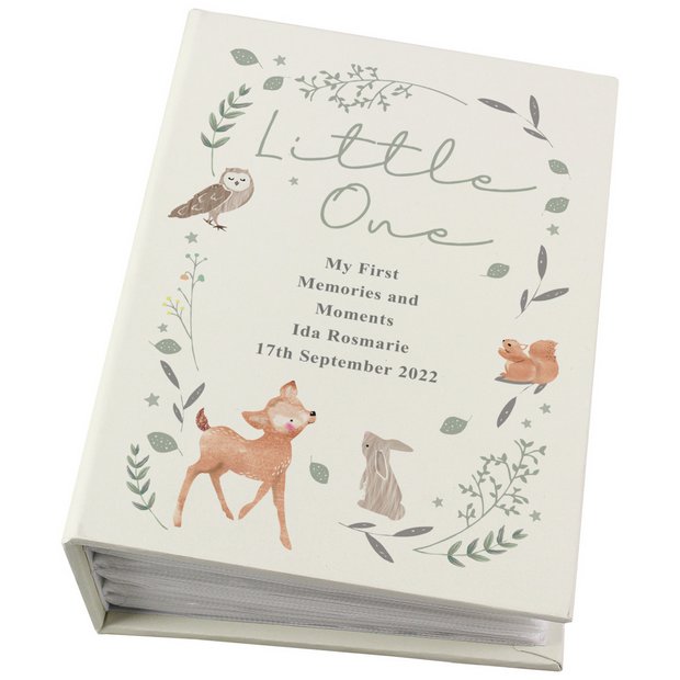 Woodland animals personalised photo album 6x4, imported from the UK