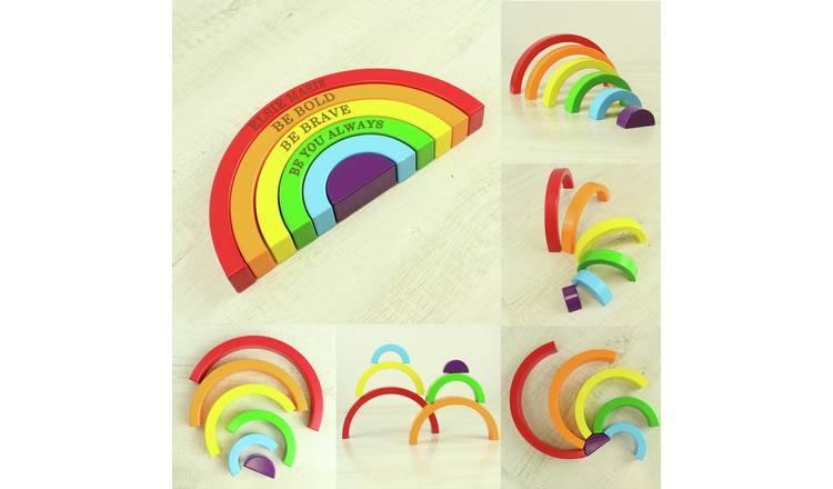 Personalised Message Wooden Rainbow Stacker