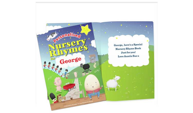 Personalised nursery rhyme book 28 pages, imported from the UK