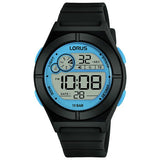 Lorus boys digital watch black blue resin silicone strap (British brand)