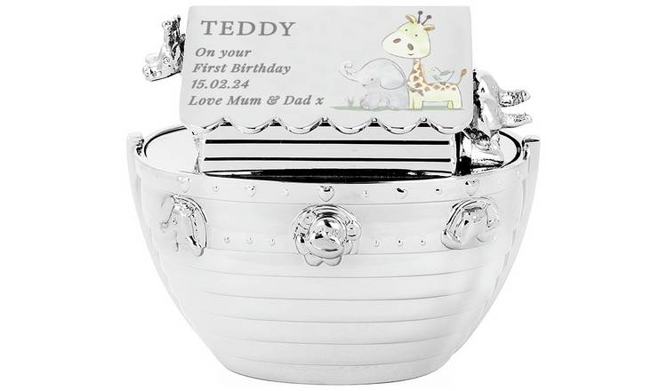 Noah's Ark personalised money box - British product