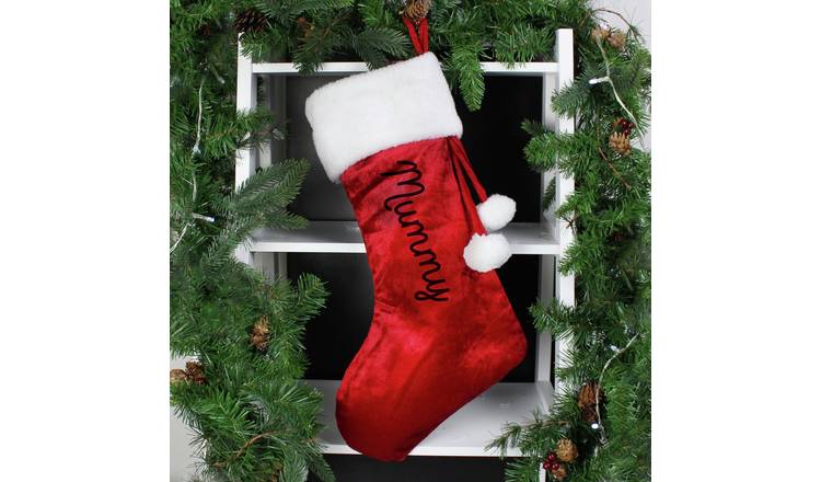 Personalised Message Red Name Only Christmas Stocking GOODS Argos