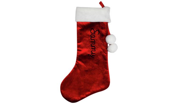 Personalised Message Red Name Only Christmas Stocking