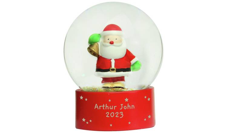 Personalised Message Red Santa Christmas Snow Globe