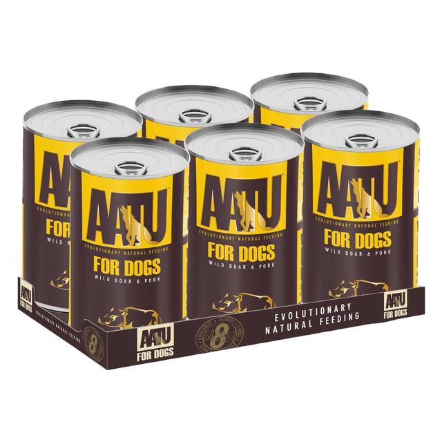 AATU Adult Wild Boar & Pork Wet Dog Food Tins   6 x 400g GOODS M&S   