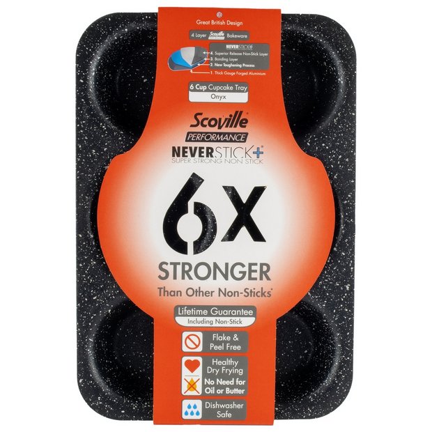 Scoville Neverstick Performance 6 Cup Cupcake Tray - British product