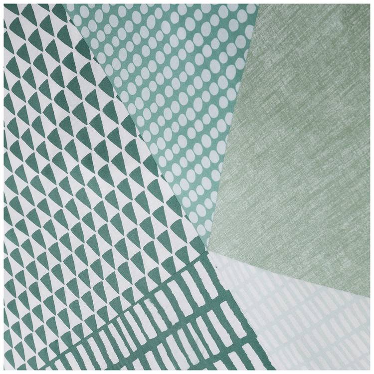 Catherine Lansfield bedding set geometric print green single, imported from the UK