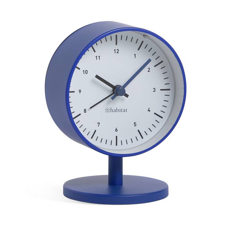 Habitat analogue alarm clock blue compact - British product