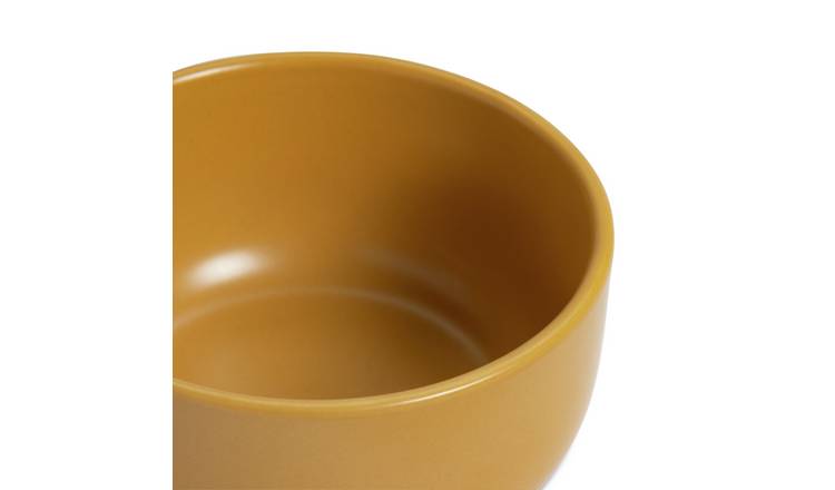 Habitat matte glaze stoneware nibble bowls 3-piece mustard (British brand)