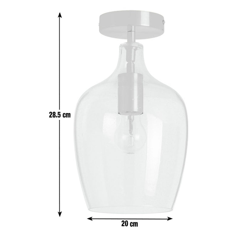 Argos Home Abas glass flush to ceiling light satin brass (British brand)