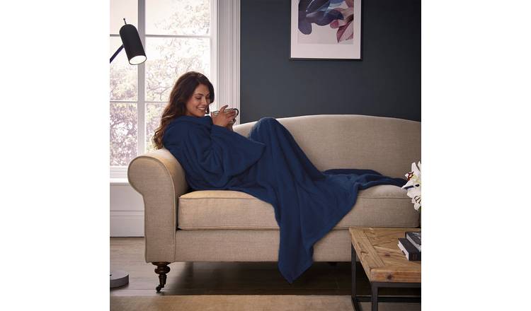 Silentnight Snugsie wearable blanket navy sparkle, imported from the UK