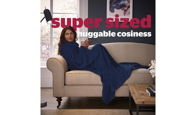 Silentnight Snugsie wearable blanket navy sparkle, imported from the UK