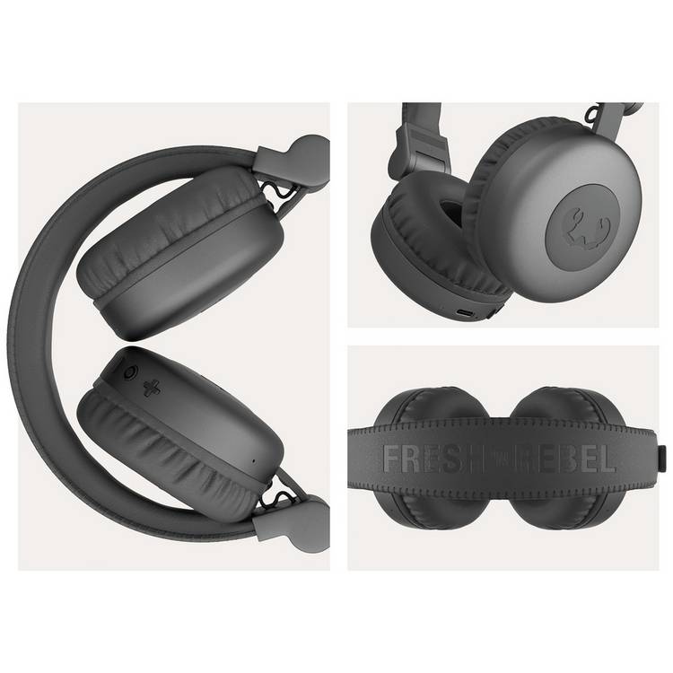 Fresh 'n Rebel on-ear wireless headphones grey, imported from the UK