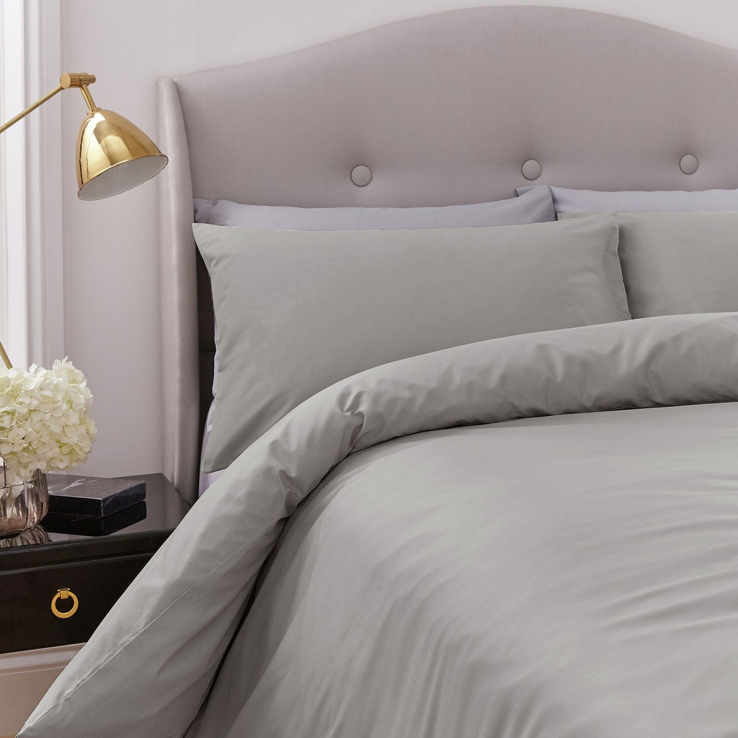 Silentnight Supersoft Plain Dove Grey Bedding Set - Double