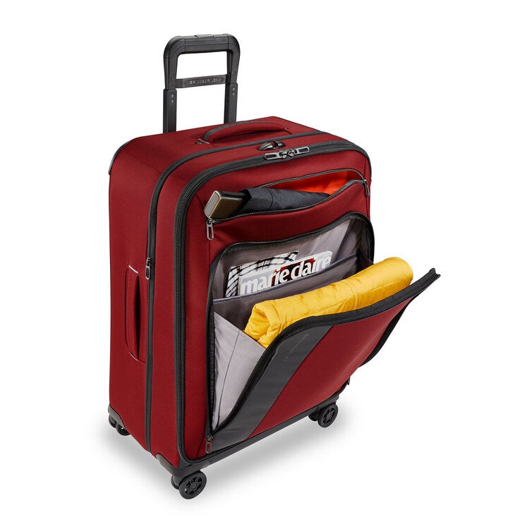 Briggs & Riley medium expandable 4 wheel spinner suitcase 66cm Brick, imported from the UK