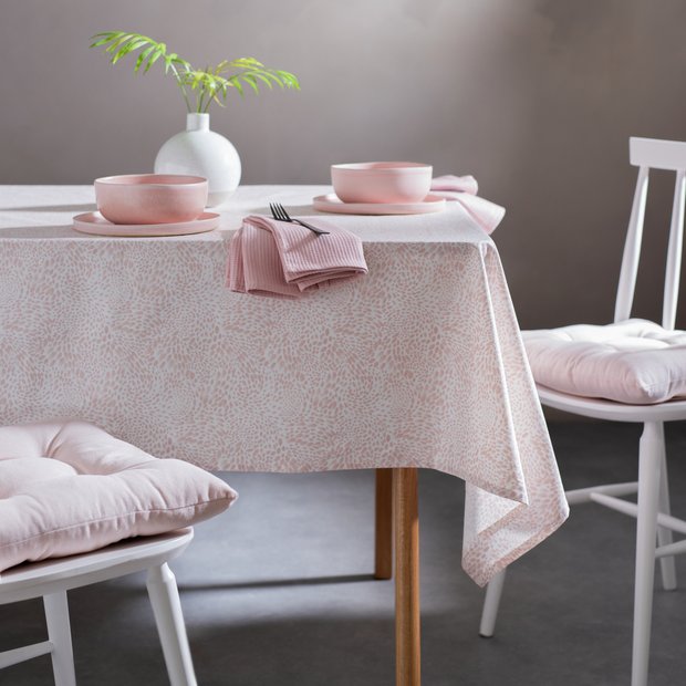 Habitat cotton wipe clean tablecloth pink 180x140cm - British product