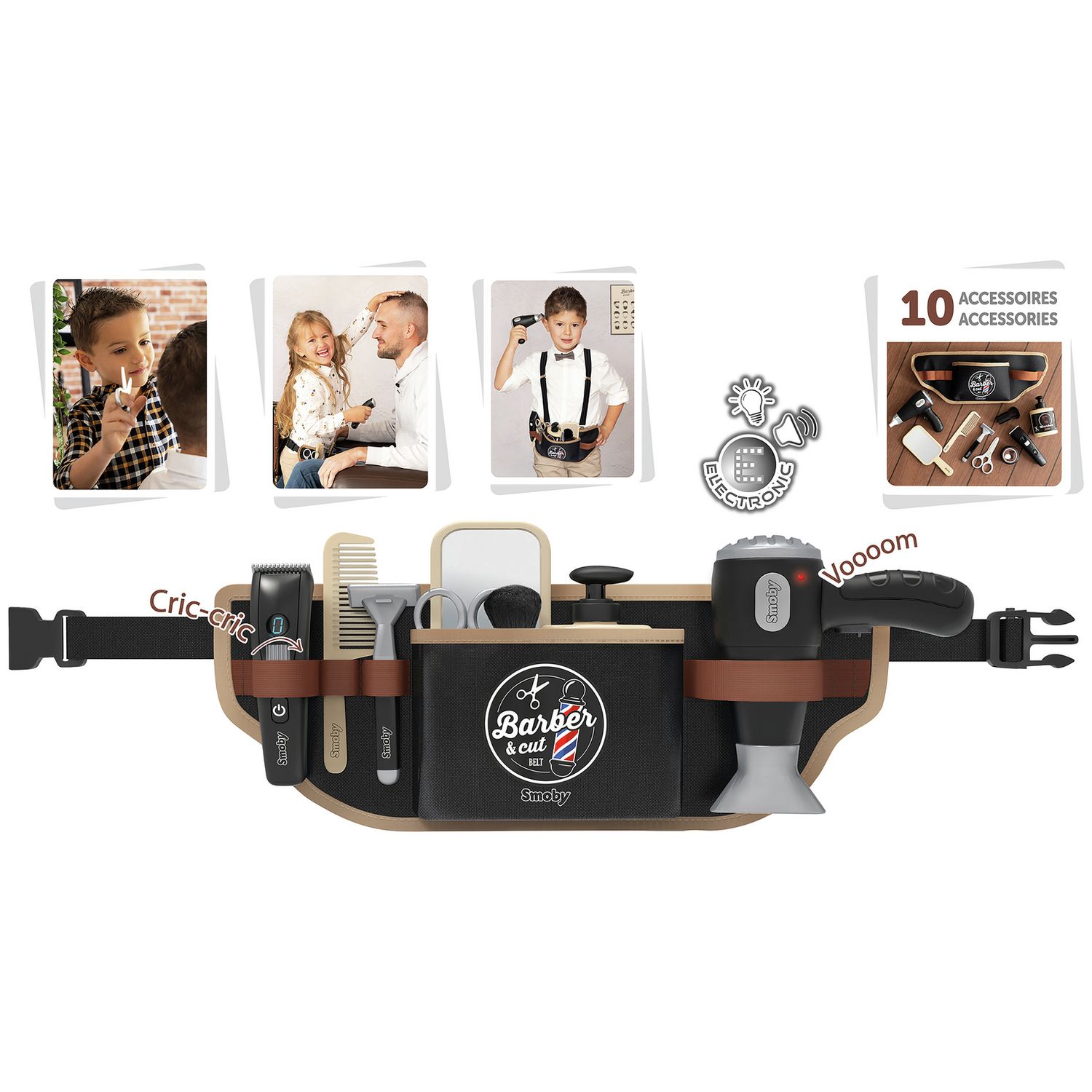 Smoby Barber Tool Belt role play toy, imported from the UK