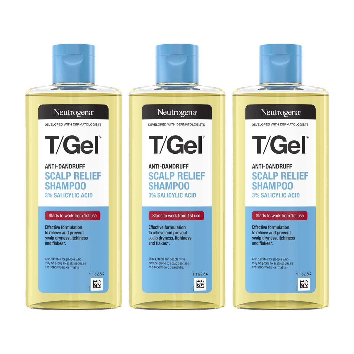Neutrogena T/Gel anti-dandruff shampoo 3 x 250ml - British product