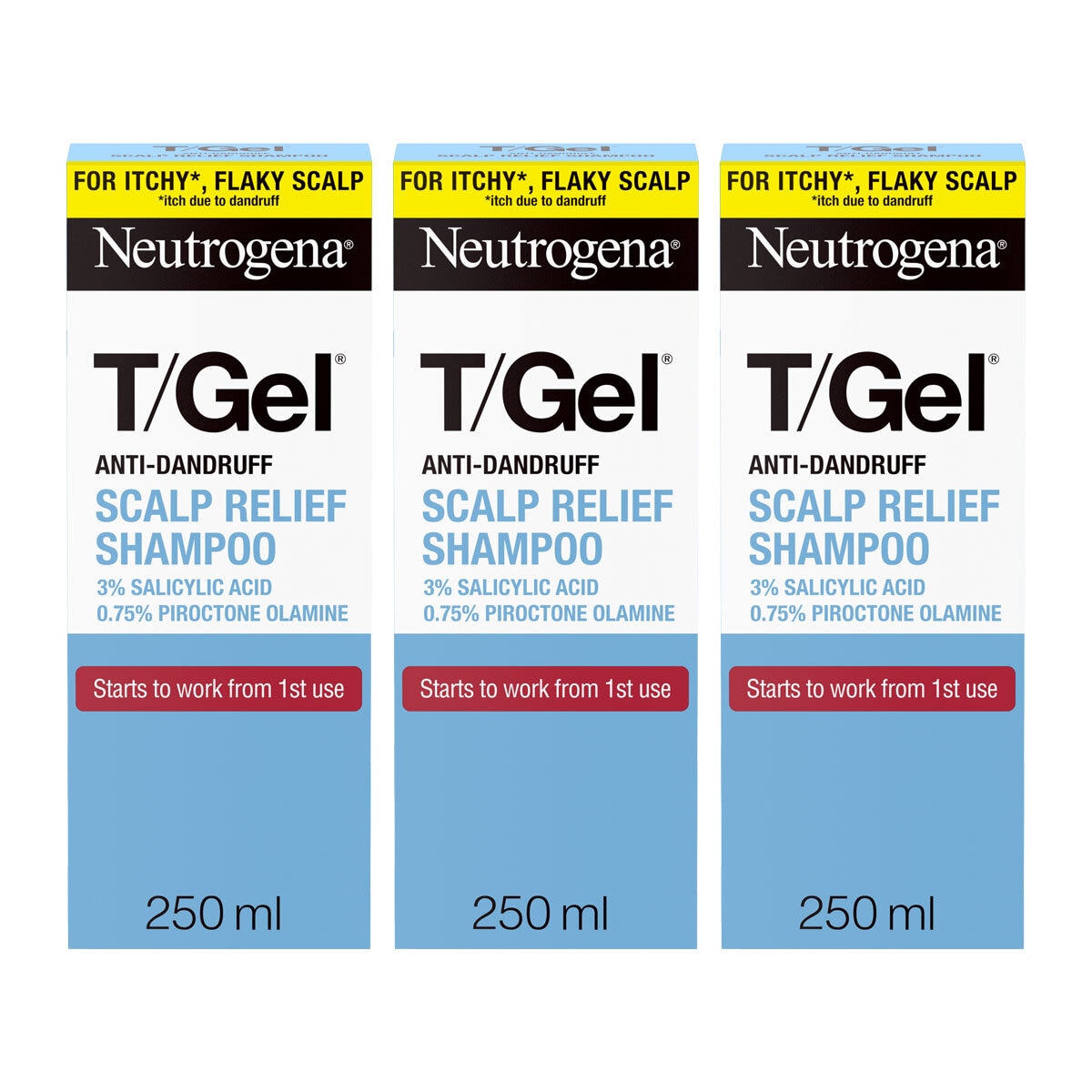Neutrogena T/Gel anti-dandruff shampoo 3 x 250ml - British product