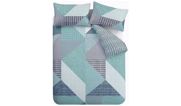 Catherine Lansfield Geometric Shapes Teal bedding set single, imported from the UK