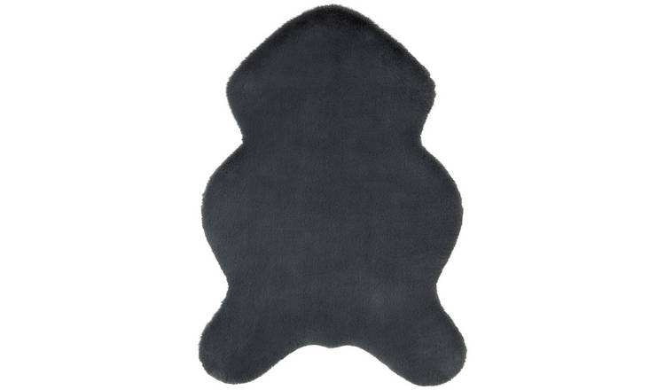 Habitat Supersoft Faux Fur Grey Shaggy Rug 60x90cm, imported from the UK