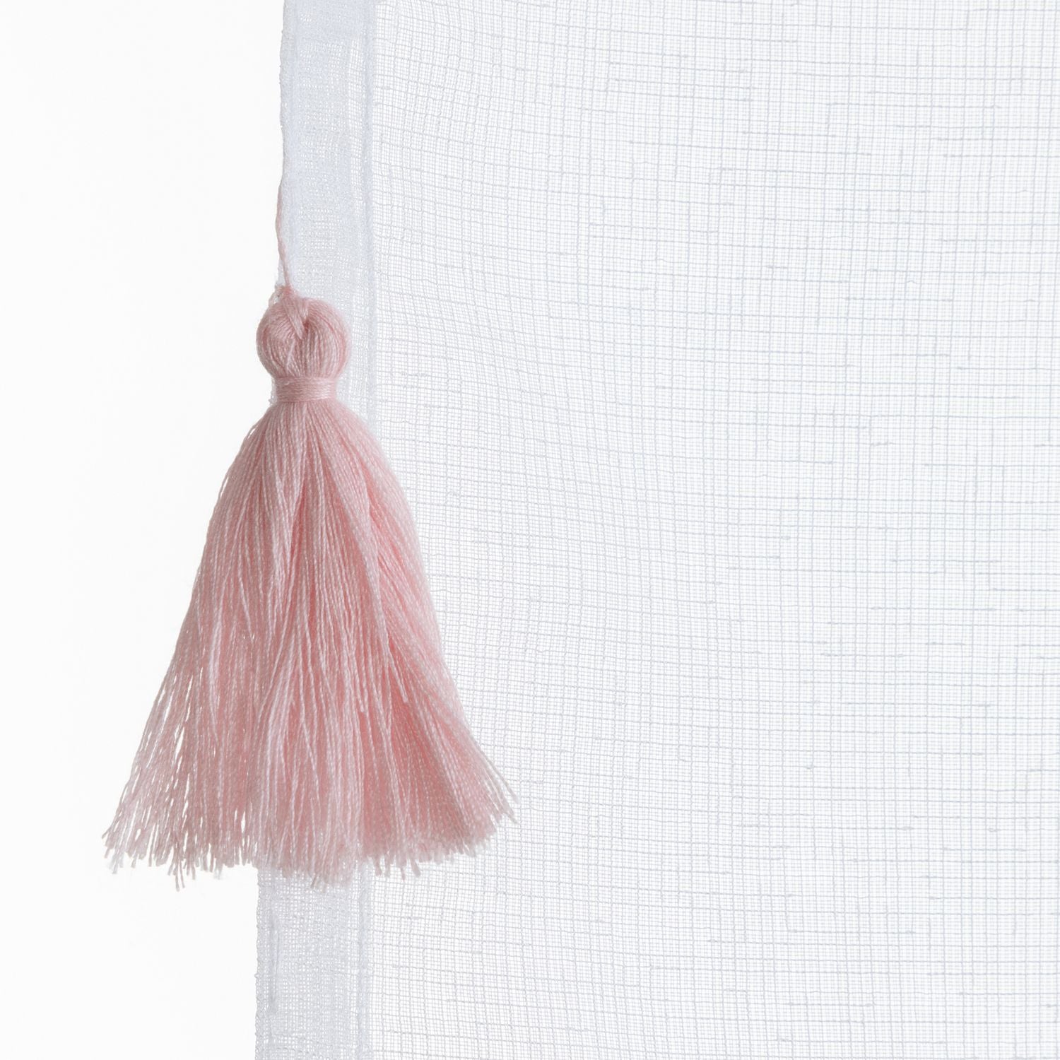 Argos Home Brights tassel voile white curtain 145x229cm, imported from the UK
