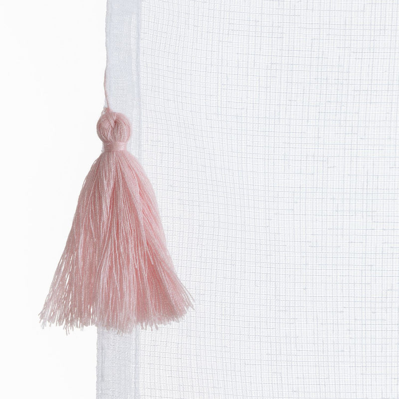 Argos Home Brights tassel voile white curtain 145x229cm, imported from the UK