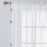 Argos Home Brights tassel voile white curtain 145x229cm, imported from the UK