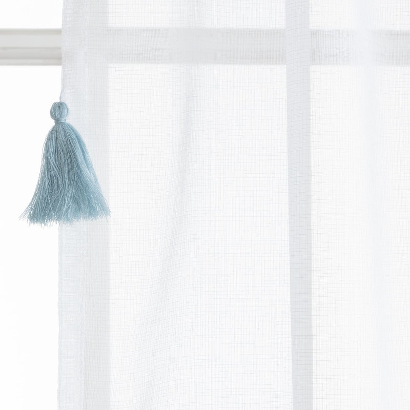 Argos Home Brights tassel voile white curtain 145x229cm, imported from the UK