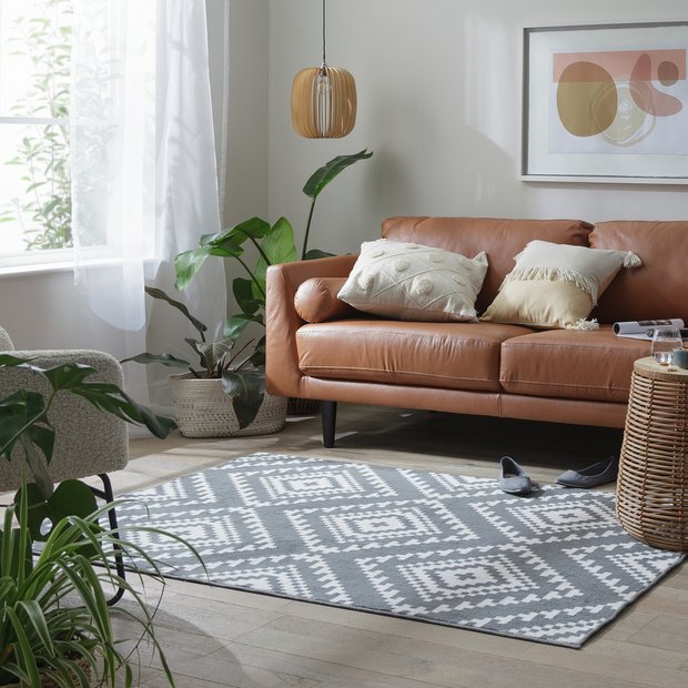 Habitat geometric grey rug 120x170cm, imported from the UK