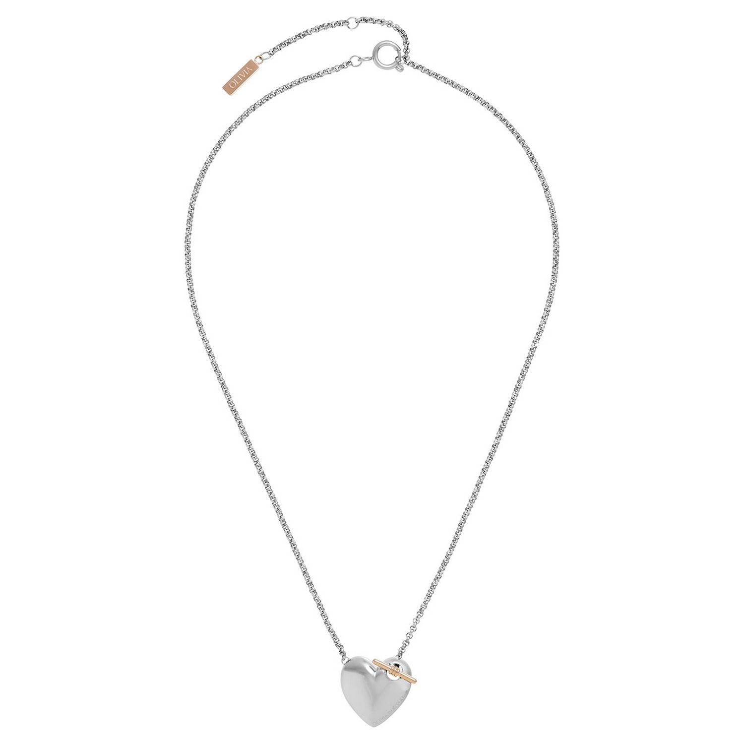 Olivia Burton stainless steel knot heart necklace, imported from the UK