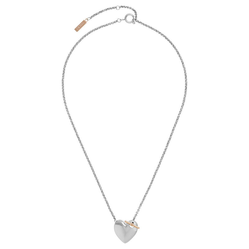 Olivia Burton stainless steel knot heart necklace, imported from the UK