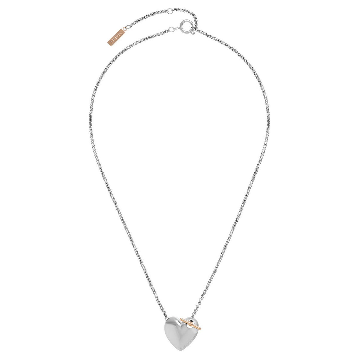 Olivia Burton stainless steel knot heart necklace, imported from the UK