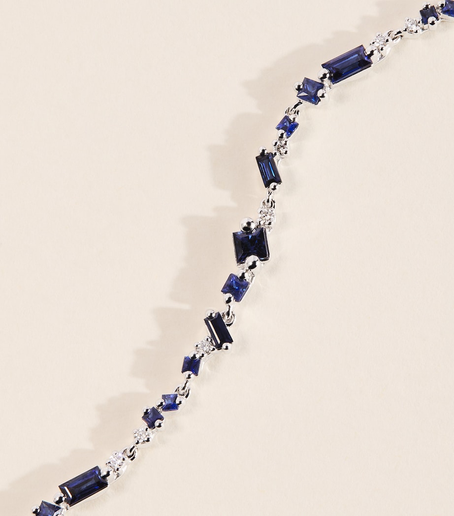 Suzanne Kalan white gold diamond and blue sapphire bracelet - British product