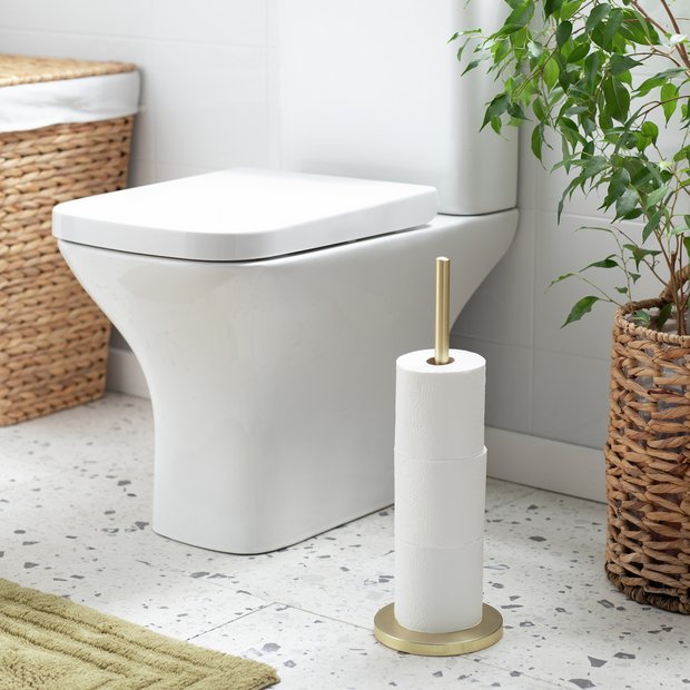 Argos Home gold toilet roll holder 59cm, imported from the UK