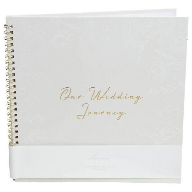 Amore wedding journal pastel grey floral cover - British product
