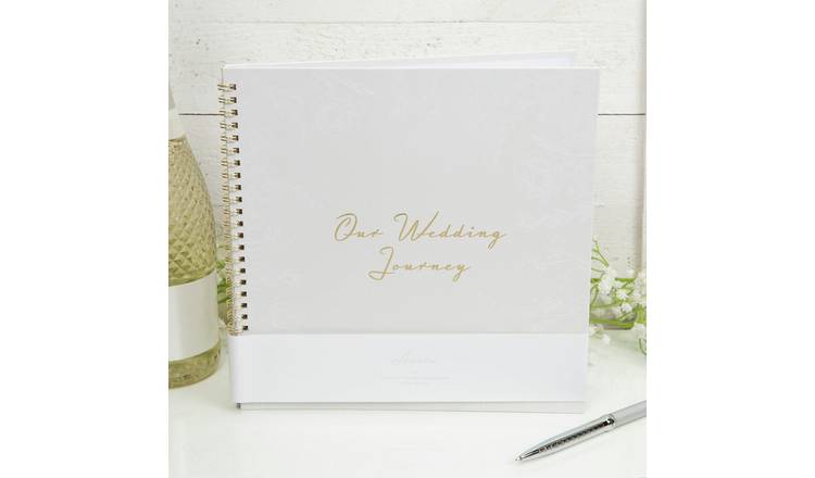 Amore wedding journal pastel grey floral cover - British product