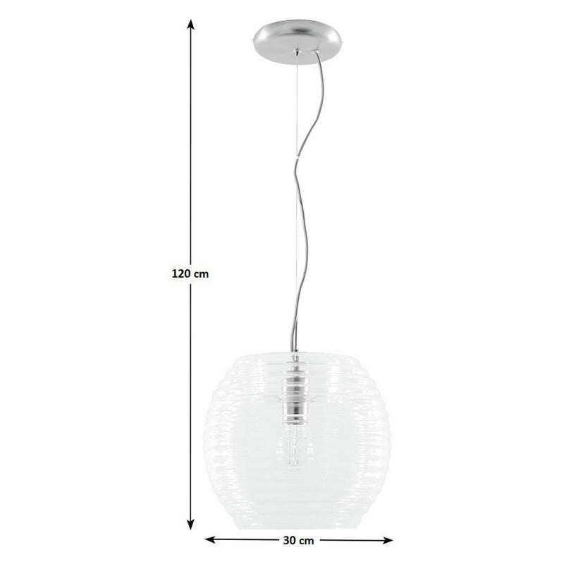 Habitat Hub pendant light brass ribbed glass adjustable drop - British product